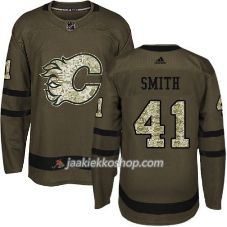 Miehille NHL Calgary Flames Pelipaita Mike Smith 41 Adidas 2017-2018 Camo Vihreä Authentic